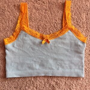 Urban outfitters women’s blue and orange crop top